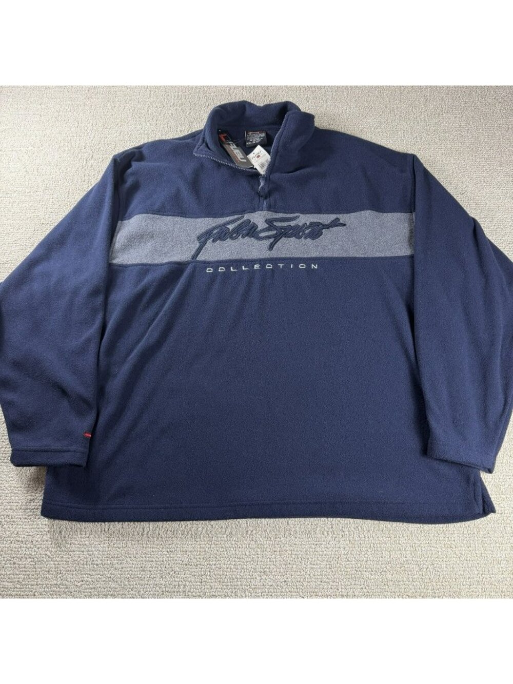 Vintage FUBU Sport Fleece 1/4 Zip Pullover Sweatshirt Blue Men’s Size XXL